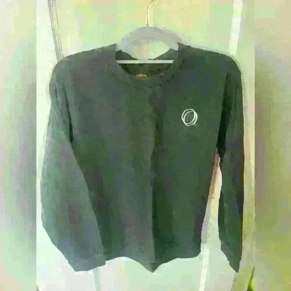 Aligned Black Graphic Rainbow Wording Long Sleeve Crew Neck Sweatshirt